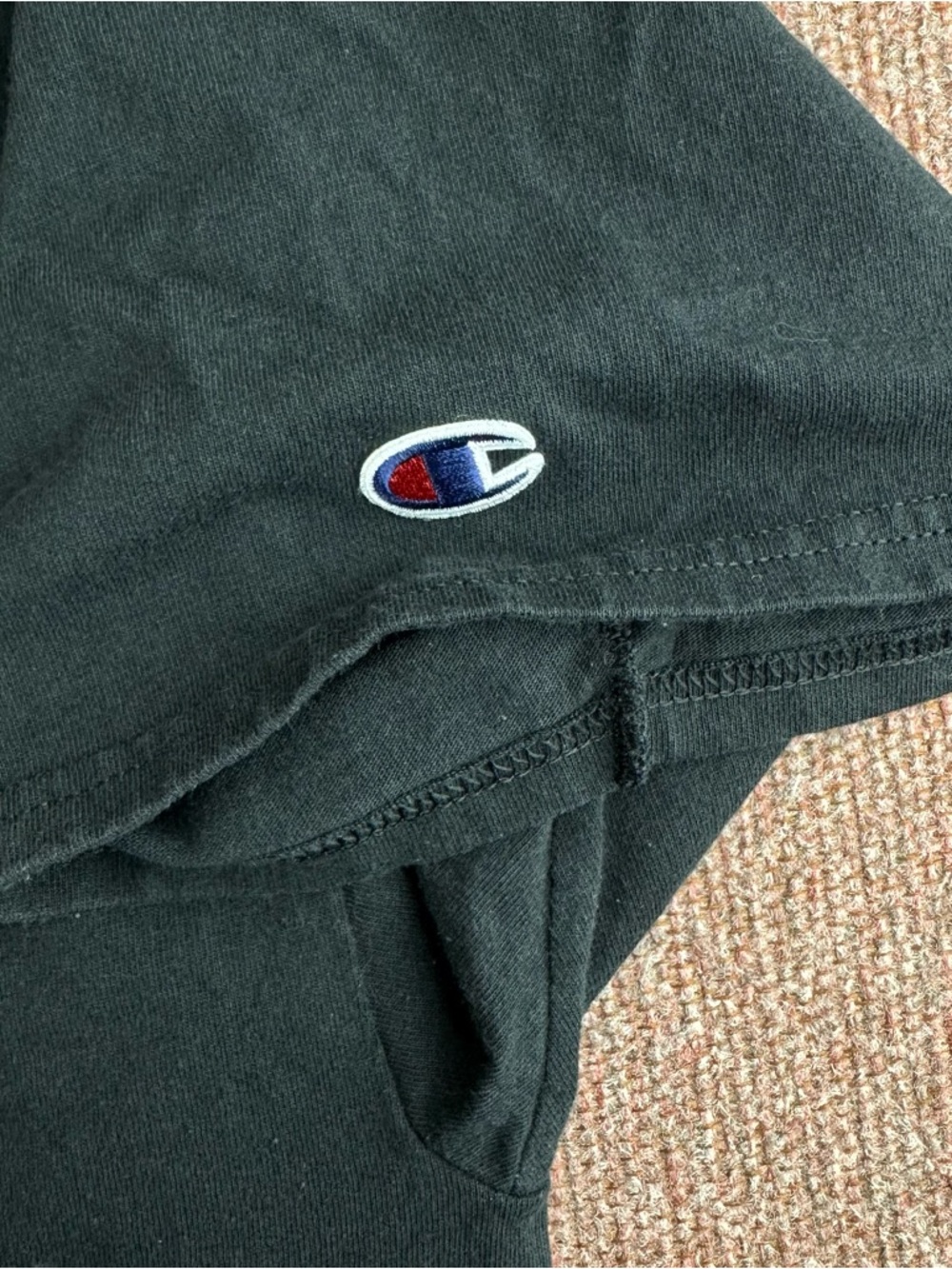 Champion Black Tee with Signature Red & White Logo - Picture 2 of 8